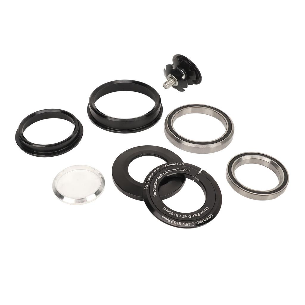 Bicycle Front Fork Bowl Set Aluminum Alloy Dual Bearings Mountain Bike Headset Spacers for 44‑56mm Tapered Head Tube