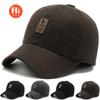 Hat Men's Autumn and Winter Old Man Warm Ear Protector Baseball Cap Winter Simple and Versatile Grandpa Cap