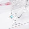 Модный регулируемый браслет с милым котом и синими кристаллами, стерлинговое серебро 925 пробы, женский подарок S-B254