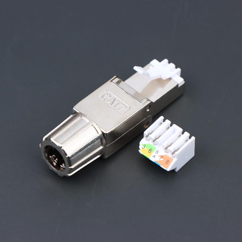 1 шт. Инструмент для разъемов Cat7 Cat6A Cat8 RJ45 Безвинтовой Цинк-сплав Экранированные Ethernet-терминаторы