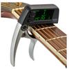 Integrated Guitar Tuner with Capo, Clip-on Tuner for Acoustic and Electric Guitars, Bass Tuner, Compact and Easy-to-use LCD Display
