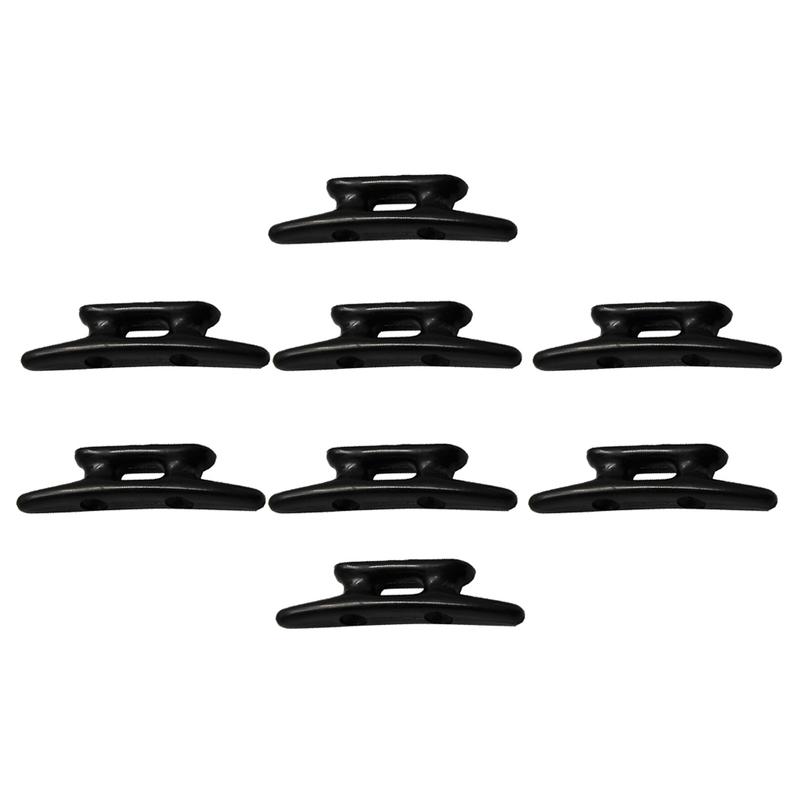 8 Pieces 3' Black Nylon Closed Base Marine Boat & Dock 3 inch Cleat