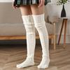 1 Pair Cable Knitted Thigh High Socks, Comfy & Warm Over The Knee Socks, Women's Stockings & Hosiery
