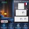 BSEED Zigbee Настенные выключатели-кнопки Tuya Smart Life Управление Alexa Плюс Французские розетки Матовые пластиковые рамки Серия E