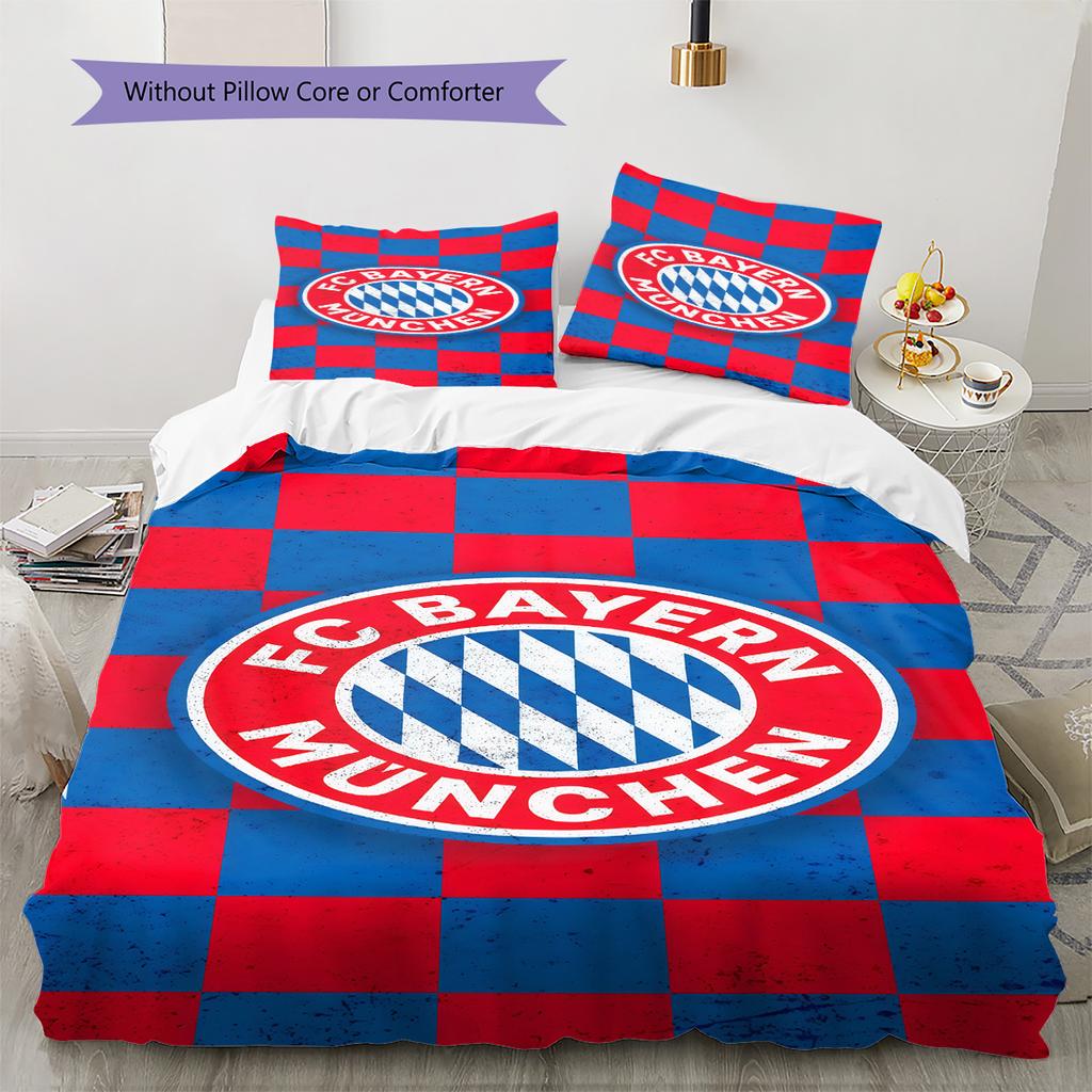 FCB logo Pattern Bedding Quilt Set Quilt Cover Pillowcase Home Decoration Birthday Gift (1 * duvet cover + 2 * pillowcase, without core)