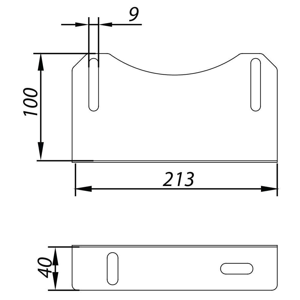 ADAM DW Удлинитель настенного кронштейна fi 180, регулировка 100-140 мм