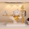 NEW Lucky Cat Statue Room Decor Cosmetic Storage Tray Nordic Home Decor Living Room Table Decoration Snacks Storage Decoration