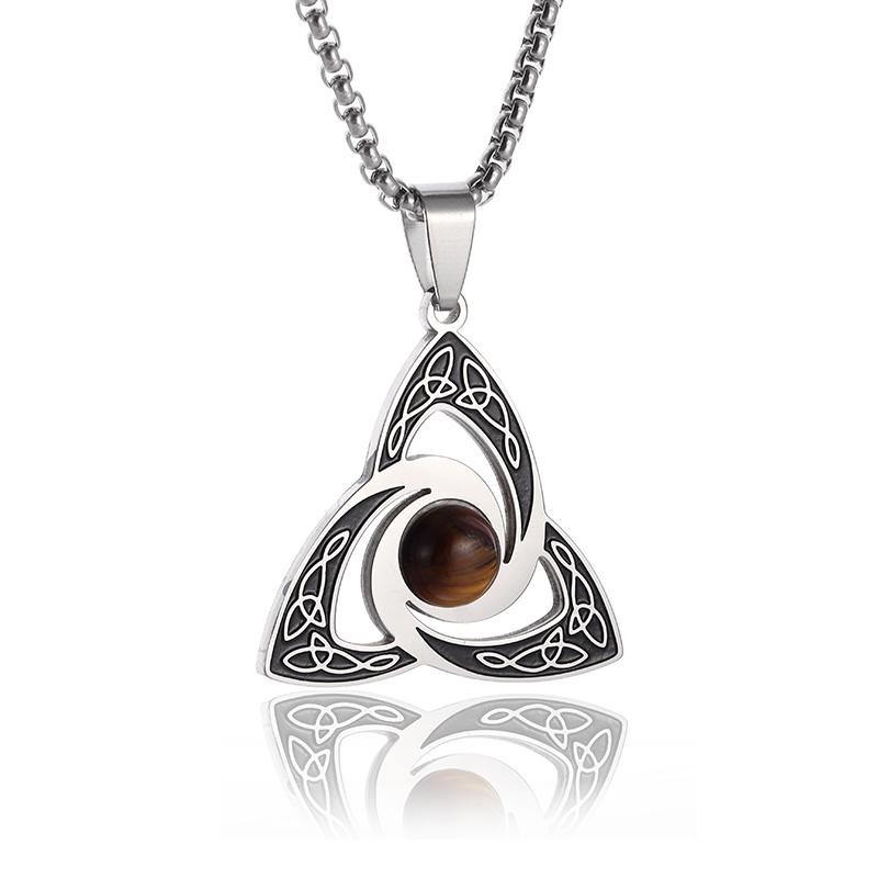 Кулон из нержавеющей стали с кельтским троицей, ожерелье с колдовским узлом для мужчин и женщин, амулет с кельтским узлом на удачу, ювелирные изделия