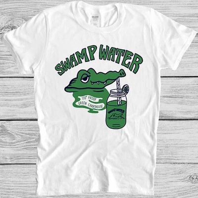 Футболка Swamp Water Музыка Панк-рок Мультяшный Аллигатор Поношенный Крутой Подарок Футболка M327