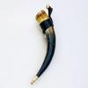 1 Piece Drinking Horn with Leather Holster Brass Ball Tip & Stand Christmas Gift