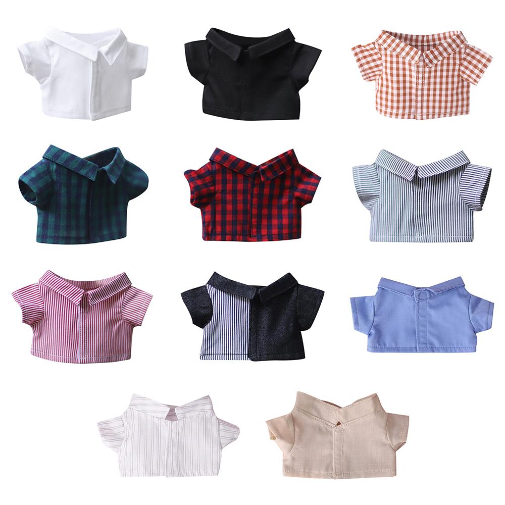 Stuffed Change Dressing Game 20CM Doll Shirt Idol Doll Clothes Stripes Lattice Solid Color Blouse