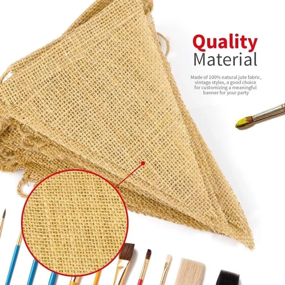 4.3M Length Jute Hessian Flag Garland Triangular Shape Triangular Bunting Garland Birthday Party