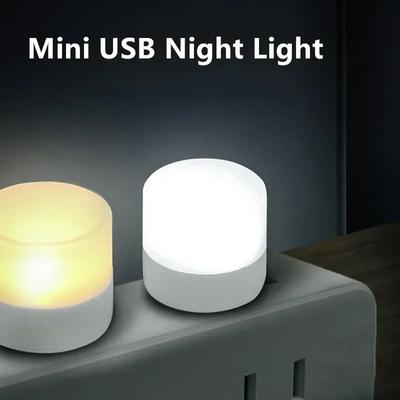 50/1 шт. мини USB ночник теплый белый свет защита глаз книга чтение свет USB разъем компьютер мобильный источник питания зарядка светодиодный ночник