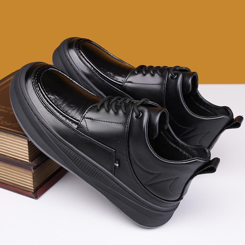 2024 осень и зима новые мужские деловые повседневные кожаные туфли мужские туфли с круглым носком на шнуровке низкие туфли высокие туфли мужские туфли 87115
