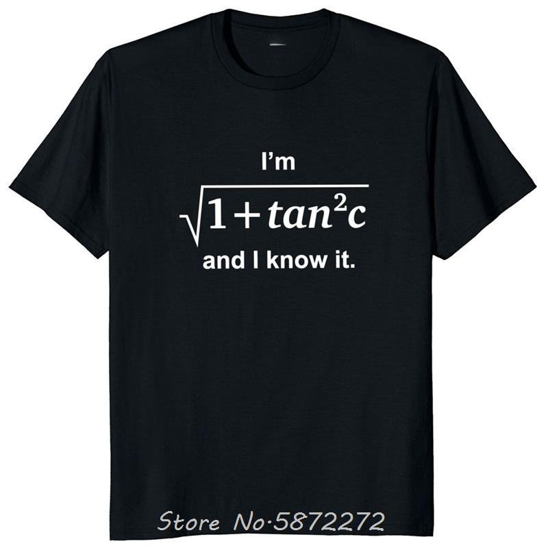Я Sqrt[1 + Tan2 (с)] И я знаю это Футболка Хлопковая Футболка Оверсайз Унисекс Футболка Фитнес Футболки Мужская Одежда Стритвир