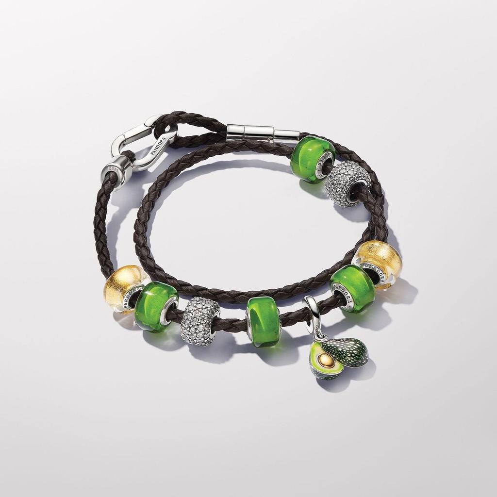 Pandora Браслет Moments Brown Braide Double Leather