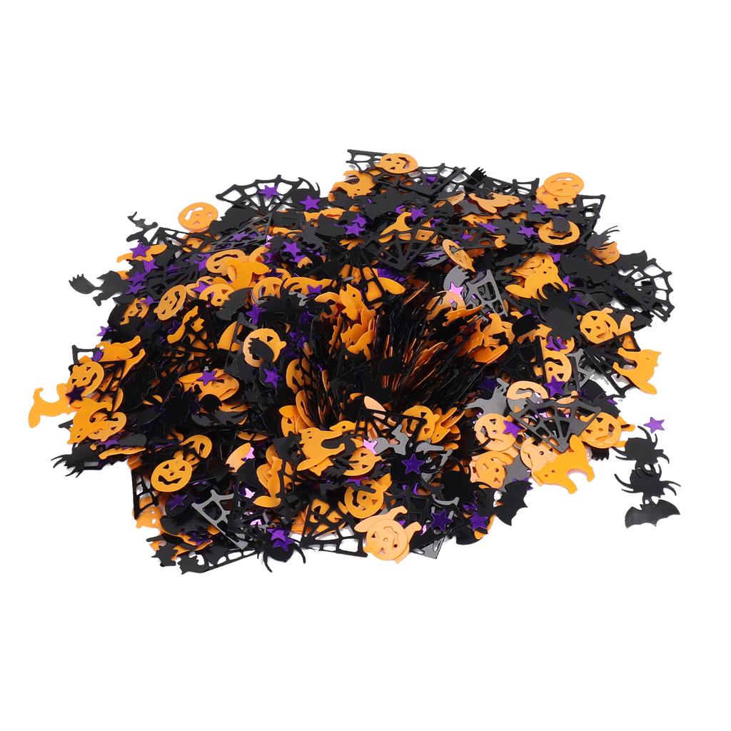 200g Halloween Confetti Halloween Party Table Scatter Confetti Pumpkin Spider Webs Foil Metallic Sequins Confetti Decor