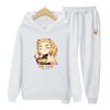 Anime Demon Slayer Printing Hoodies+Pants Two Piece Set Womens Hoodies Tracksuits Jogger Pants Thick Warm Clothes