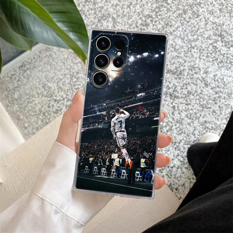 Прозрачный чехол C-R-7 Dark Football для Samsung Galaxy S26 S25 S24 S23 Ultra S20 S21 FE S22 Plus S26 Ultra S25FE 5G Мягкая крышка для телефона