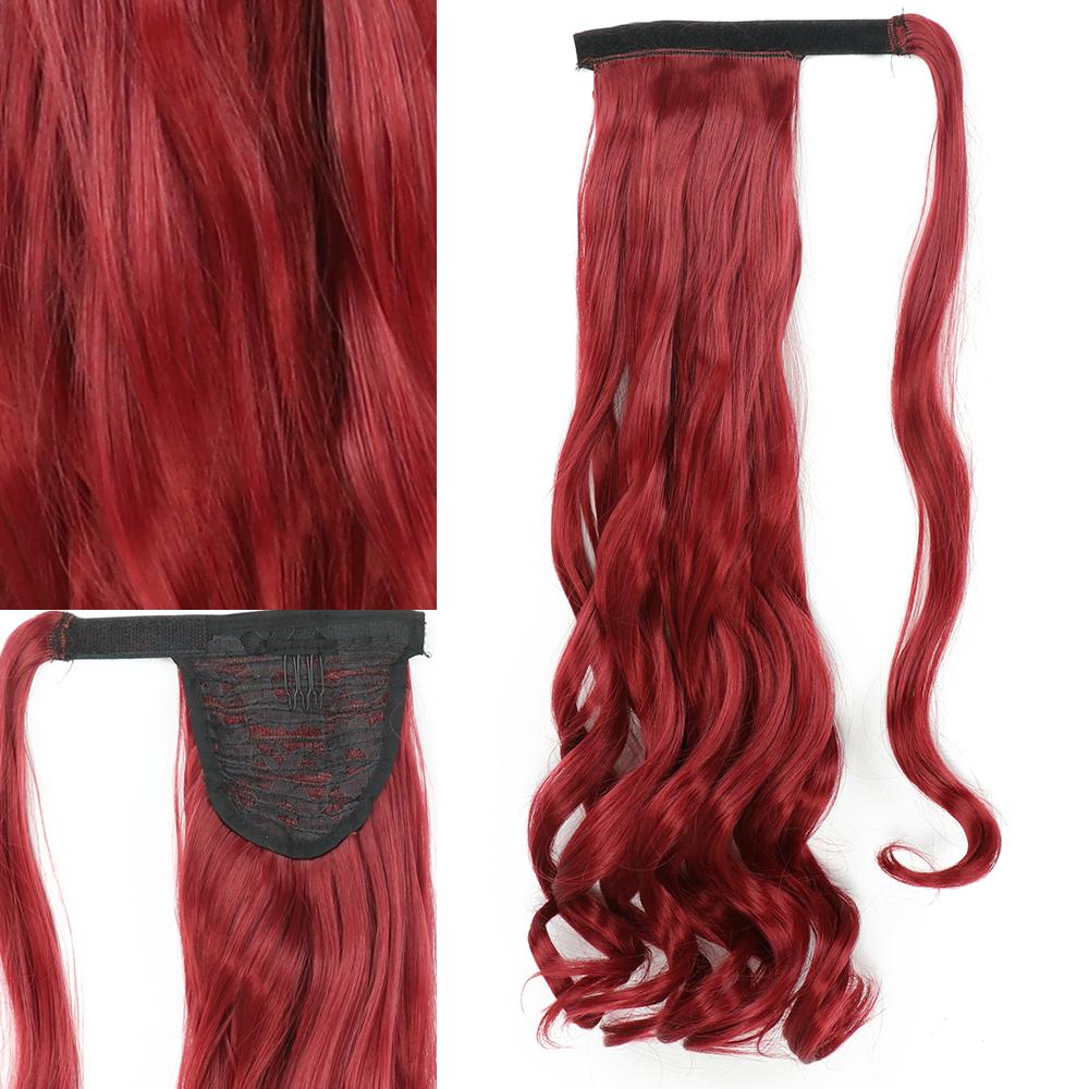 LISI HAIR Синтетические 22-дюймовые длинные волнистые заколки в хвосте для наращивания волос, блондинка, черный натуральный кусок волос