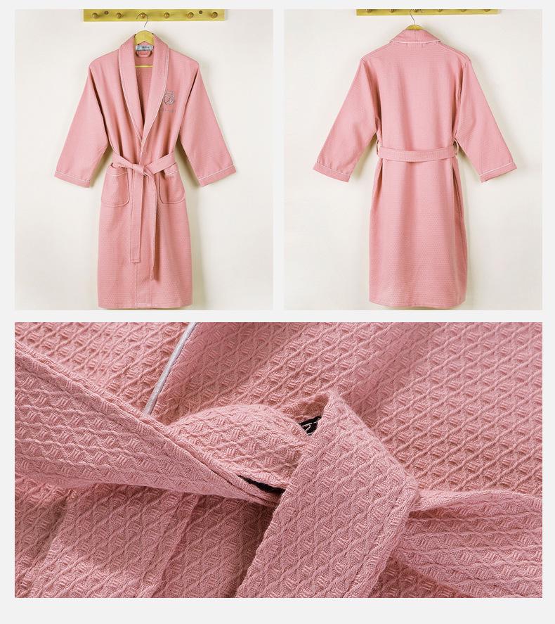 Унисекс Вафельный Хлопковый Халат - Легкая Летняя Домашняя Одежда