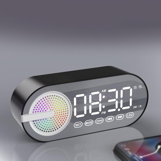 Беспроводной Bluetooth-совместимый динамик Маленький будильник Режим энергосбережения Светодиодный дисплей Беспроводная музыка