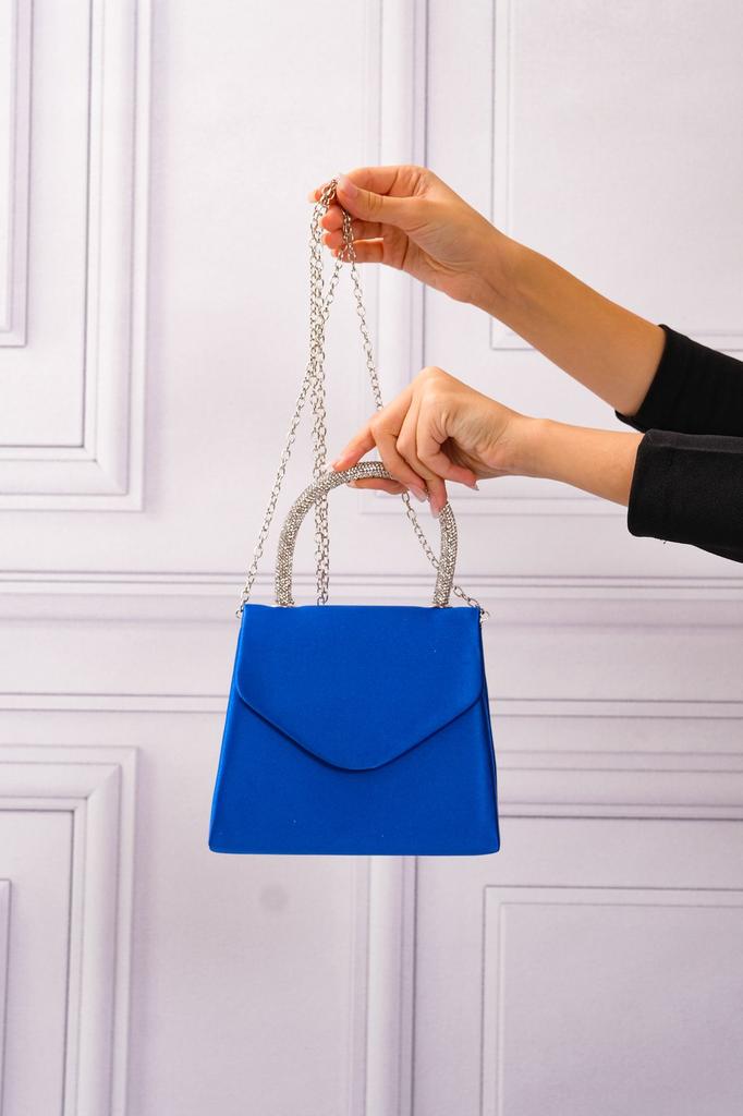 Women's Stylish and Useful Evening Dress Bag Women's Nude Satin Evening Dress Shoulder Bag with Stone Holding Detail