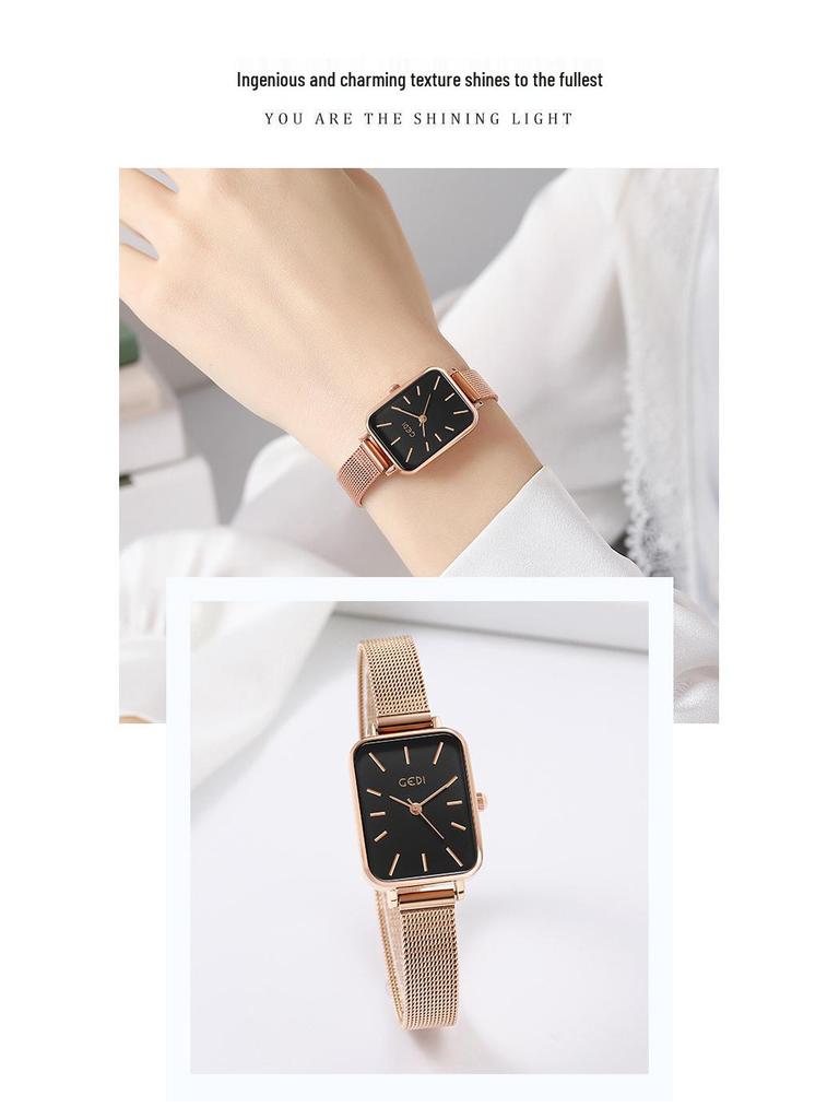 Gedi Women's Ultra-Thin Quartz Mesh Band Waterproof Watch