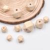 10pcs/20pcs Polygon Shape Natural Wood 10mm 12mm 14mm 16mm 20mm 25mm 30mm Loose Beads for DIY Crafts Woodcraft Jewelry Bracelet Making Accessories