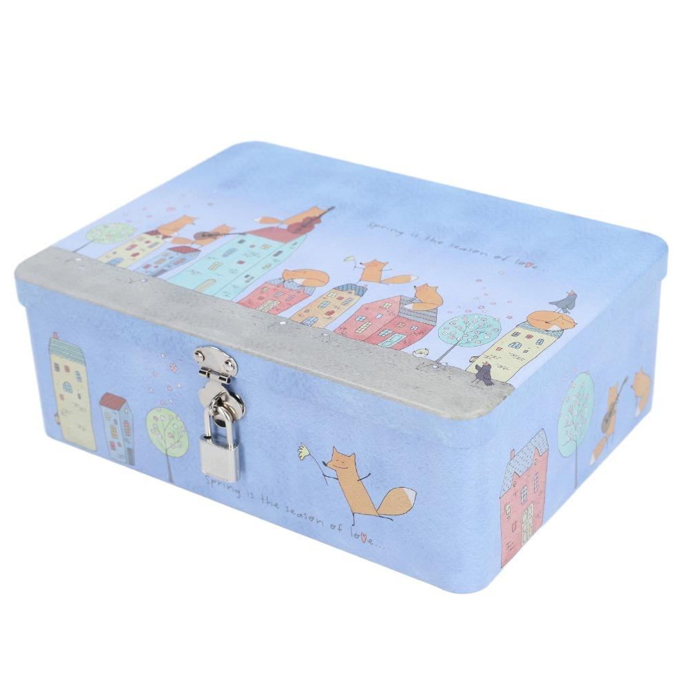 Large Capacity Tinplate Storage Box With Lock Lid Storage Box With Lock For Home Kitchen