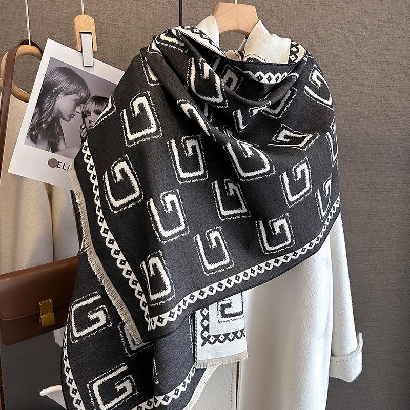 2023 Новый модный кашемировый зимний шарф, зимняя студенческая шаль для пар