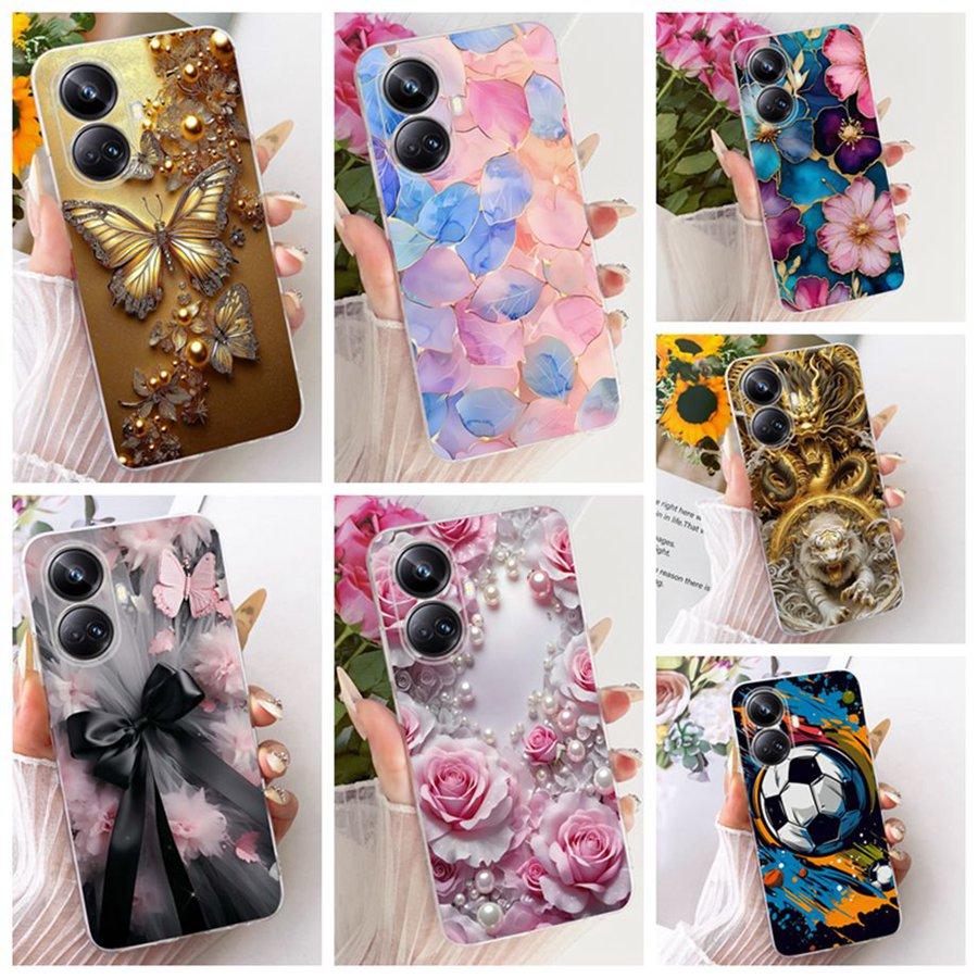 For Realme 10 Pro Plus Case RMX3687 Cover Butterfly Painted Silicone Soft Back Case For Realme10 10 Pro Case Protective Shell