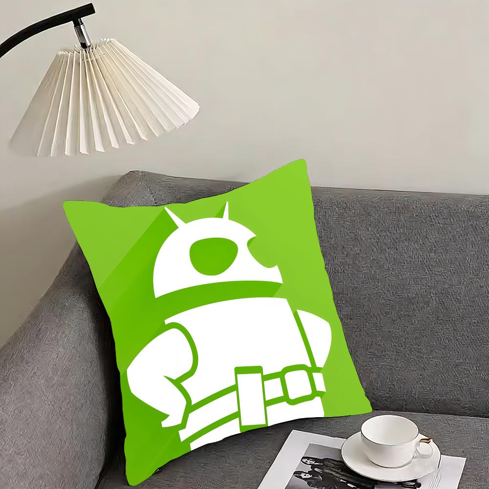 Cool AAndroid Cushion Cover Pillowcase Ultra Soft Skin Friendly Fabric Cloud Like Comfort Concealed Zipper