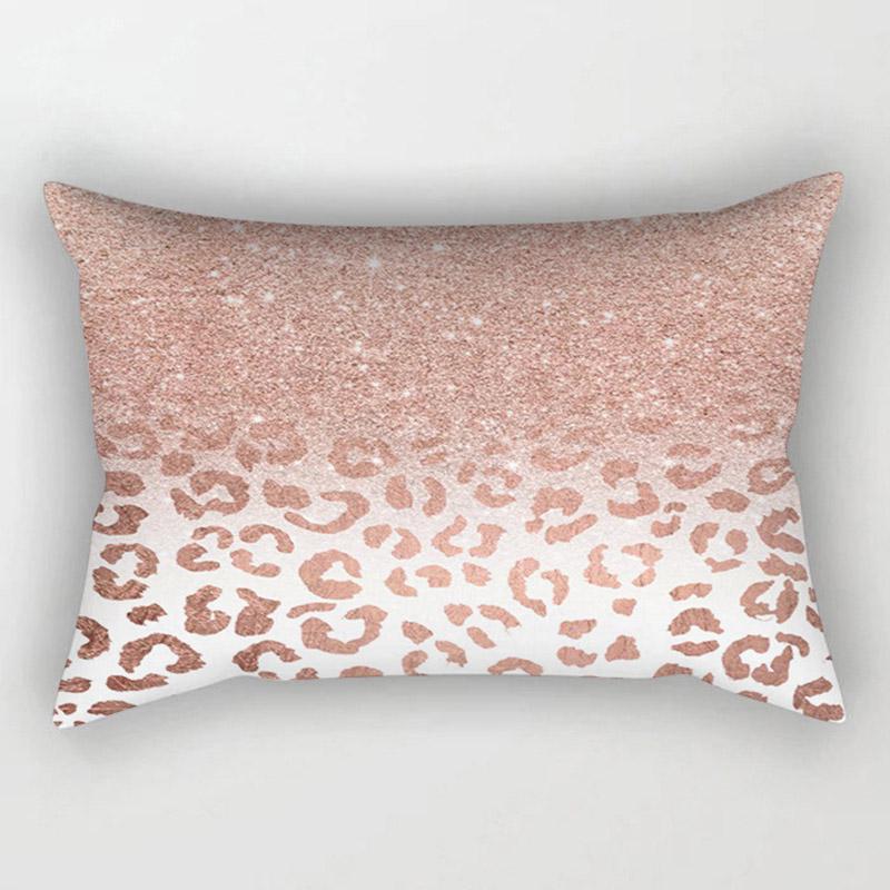 Trendy Unisex Popular Home Textile 30x50cm High Quality Decorative Pillow Covers 1PC Hot Sale Cushion Covers For Sofa Rose Golden Pink Geometric