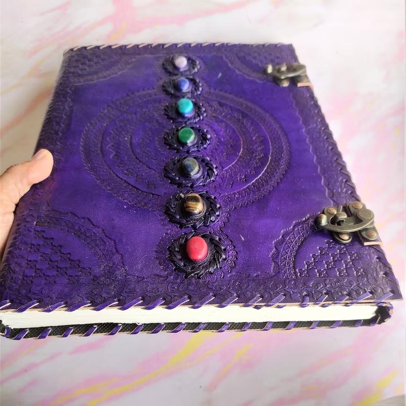 Очень большой кожаный журнал, Книга заклинаний, Журнал чакр, Журнал семи камней