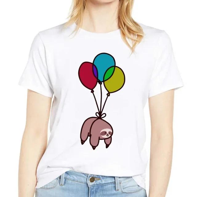 Womens White Tshirt ShortSleeved round Neck Fashion Dog Animal Print Harajuku Kawaii Top Casual Streetwear