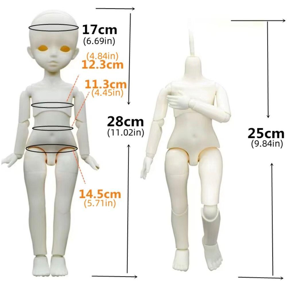 Multi Joints 1/6 Bjd Body Without Makeup Dolls Body Birthday Gift Doll's Head Diy Handmade