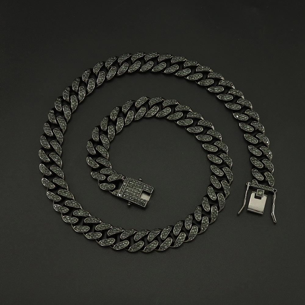 Hip-Hop Style Cuban Chain Clavicle Necklace with Diamond-Studded Butterfly Buckle – Trendy and Dazzling Personality Accessories