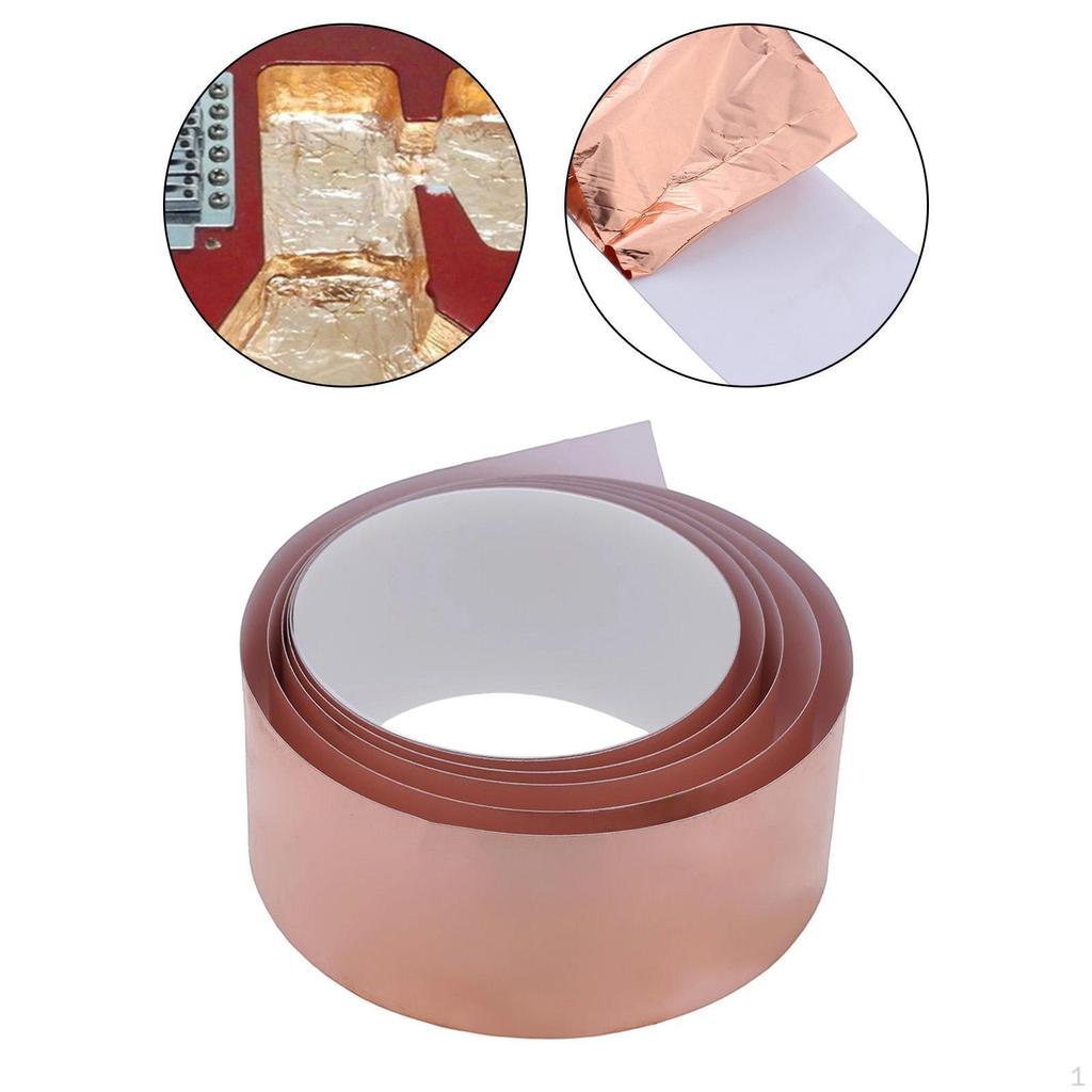 Медная фольгированная лента Компактная для рукоделия Экранирование ЭМИ Снижение шума, Многоцелевая Портативная Электрическая