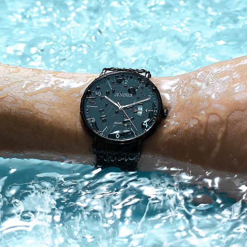 LOUIE JUELEN Elegant Mens Watch Men's Alloy Stainless Steel Quartz Watch 40mm 3BAR Waterproof Luminous Leather Simple Luxury Wristwatch