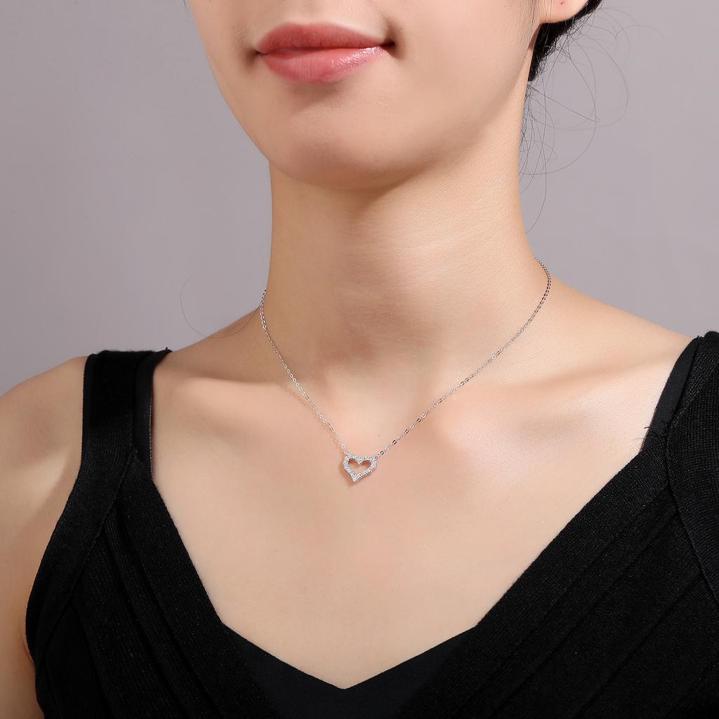 Серебряное маленькое ожерелье Fresh Love S925 с подвеской в форме сердца с бриллиантами, цепочкой на ключицу в форме персикового сердца, подарок на День святого Валентина