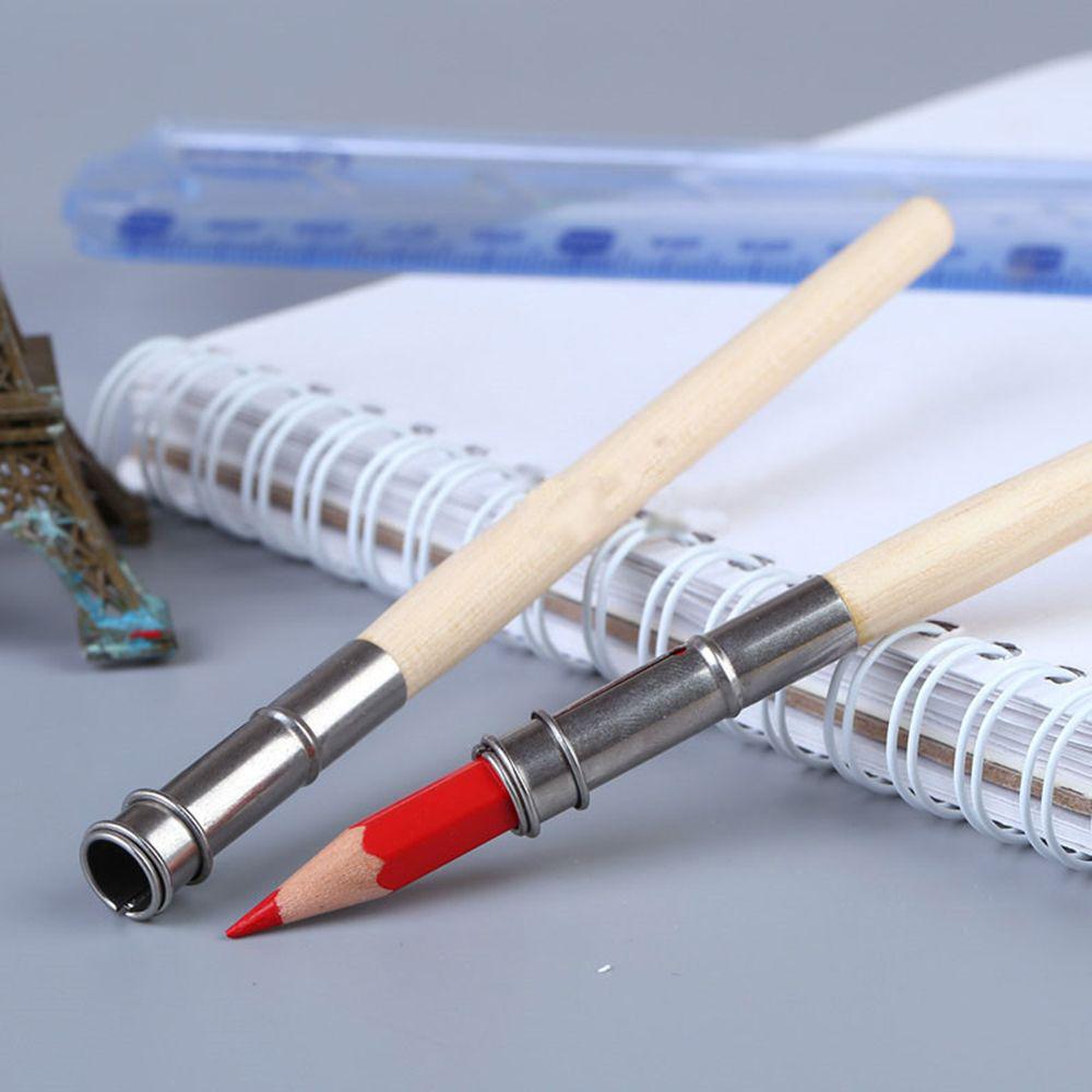 5/10PCS New Useful Adjustable Pencil Extender Art Write Tool Wooden Pen Holder Sketch Writing