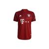 Adidas FC Bayern 21/22 Home Stripe Print V-Neck Short Sleeve Jersey Men Tops Red GM5308