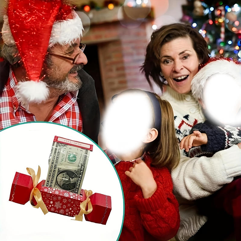 4Pcs/Pack Pull Box Christmas Candy Shape Holder Box for Cash Set Of Merry Christmas Box Cash Pull Boxes for Home Decor