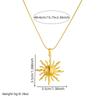 Stainless Steel Golden  Sun Pendant Necklace For Women Girl 2025  Concise Solar Neck Chain Jewelry Gift