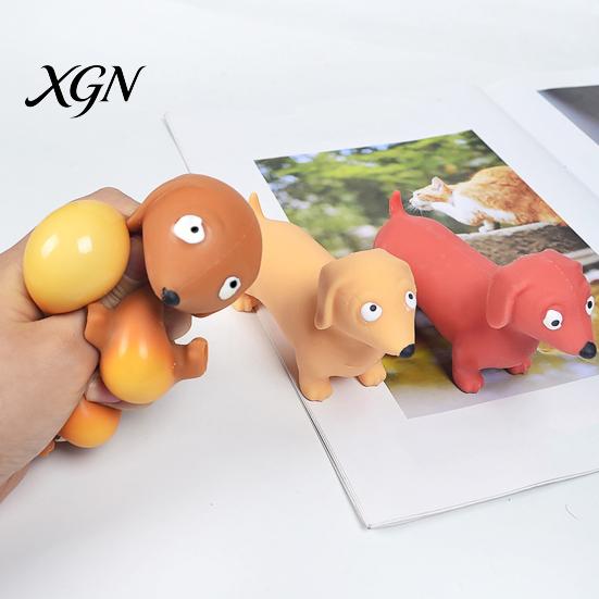 Dachshund Squeeze Toy Mini Stress Relief Simulated Dog Fidget Sensory Gadget Soft Stretchy Animal Shape Home Office Desk