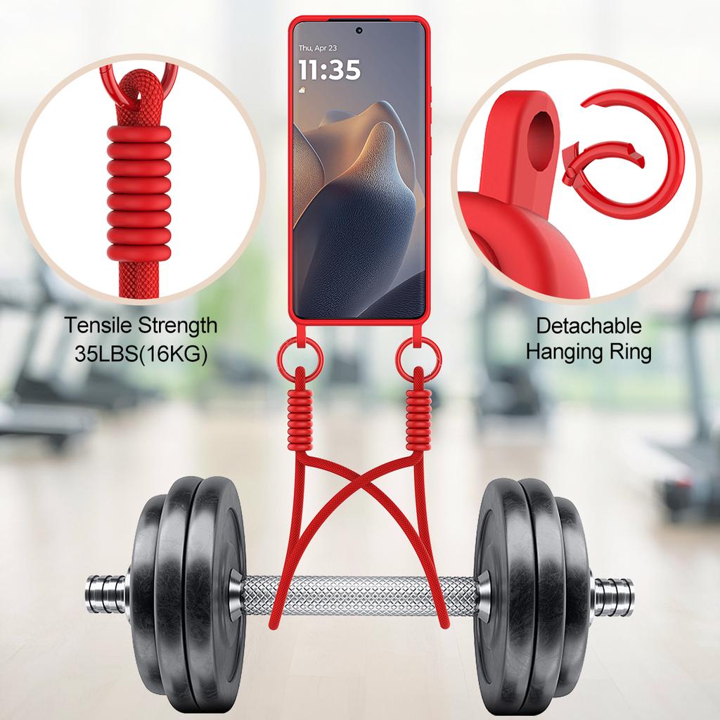 For Motorola Moto G Stylus 5G (2025)/Motorola Edge 60 Stylus 5G Liquid Silicone Case  Phone Back Cover with Card Holder and Short Strap