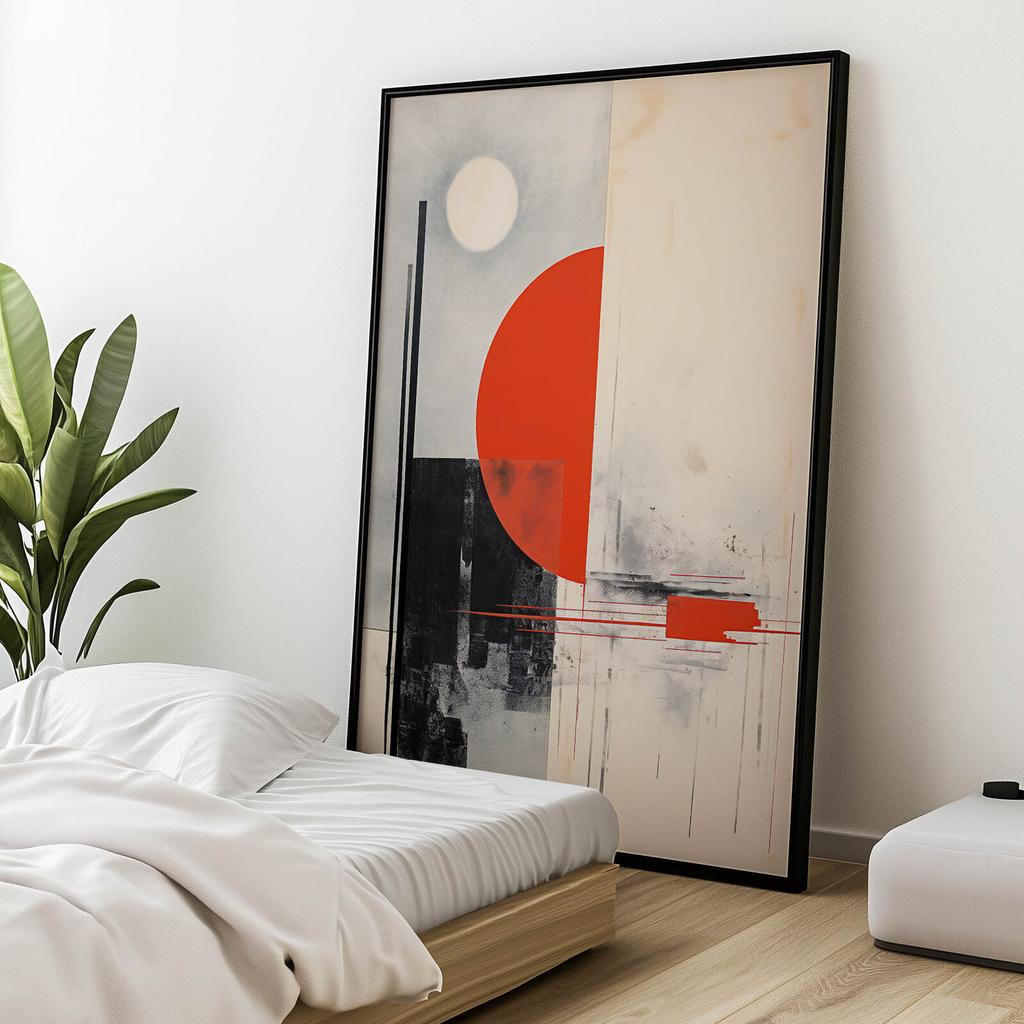 Subtelna Harmonia Z Odważnym Akcentem Subtelna Harmonia Z Odważnym Akcentem, 50X70 Cm, Rama Aluminiowa Złota, Papier Matowy 230 Gsm