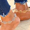 Women Summer Hollow Charm Creative Leaf Shape Anklet Beach Holiday Jewelry