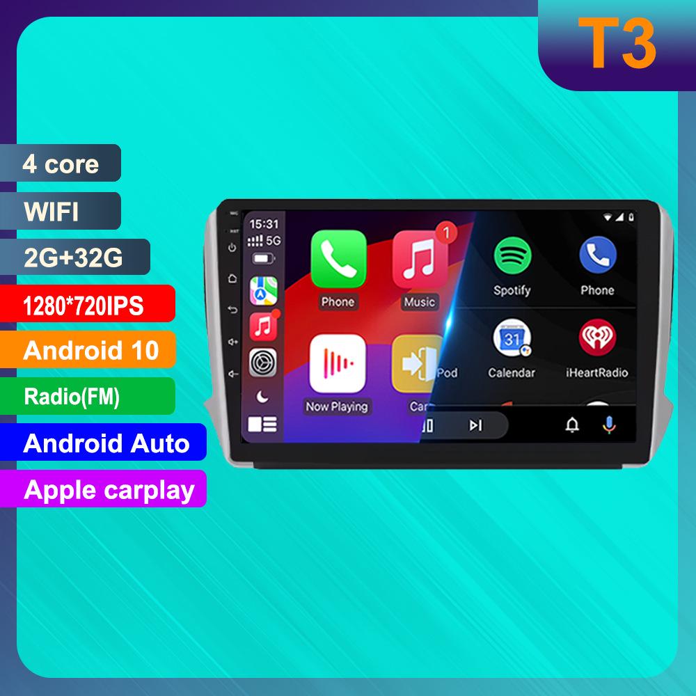 Совместимо с Peugeot 208 и 2008: GPS-навигация на Android, HD-камера заднего вида и CarPlay.